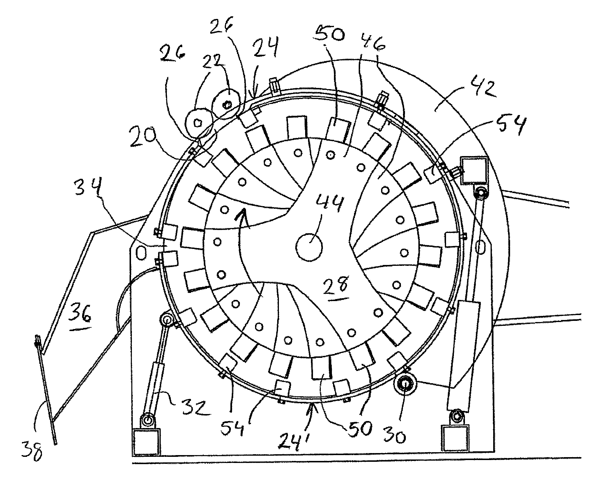 Crushing machine for comminuting laminated glass