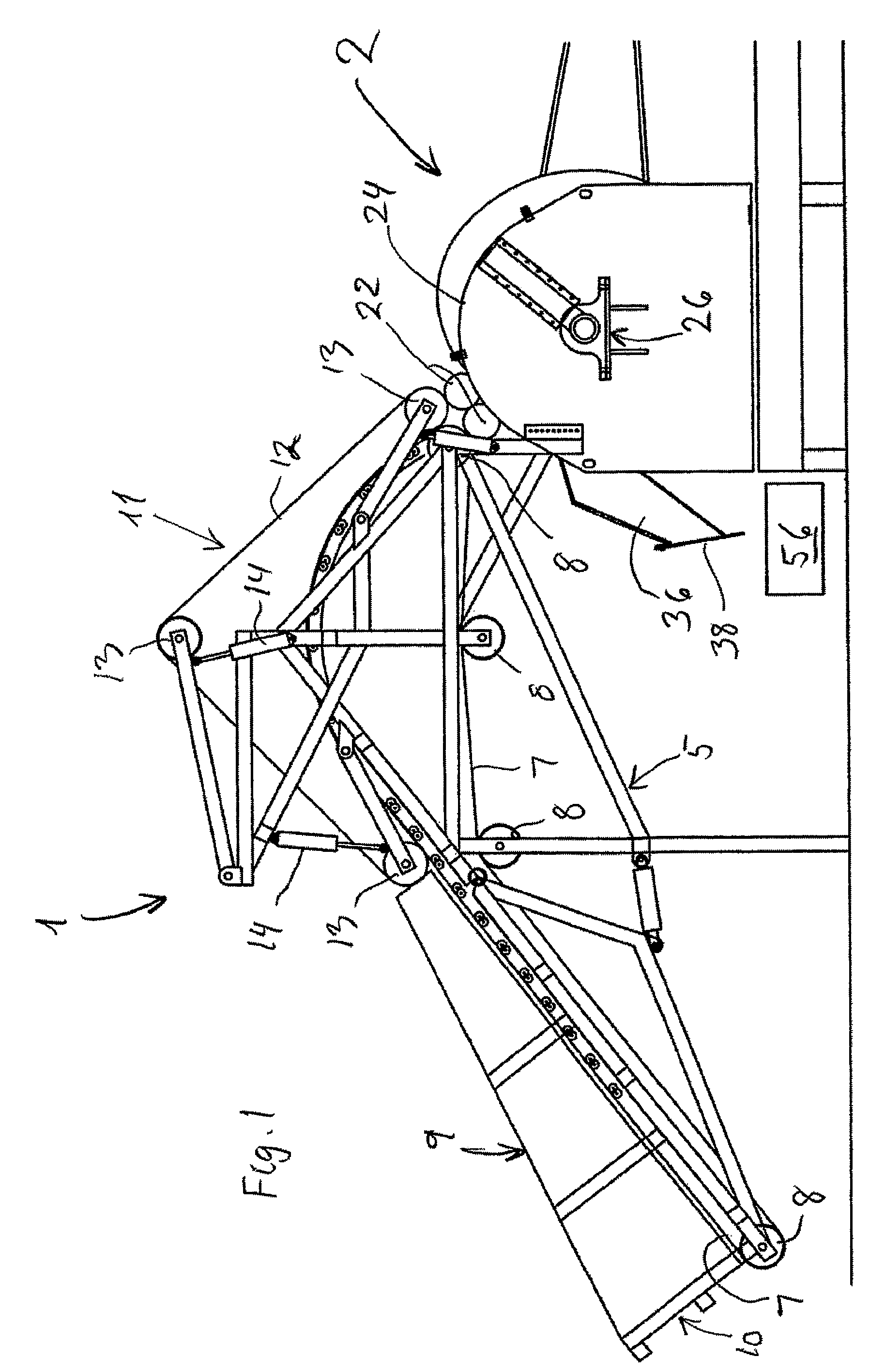 Crushing machine for comminuting laminated glass