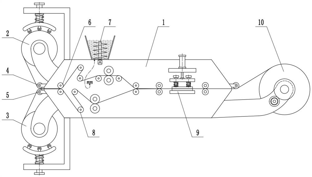 Adhesive interlining device with anti-skid function