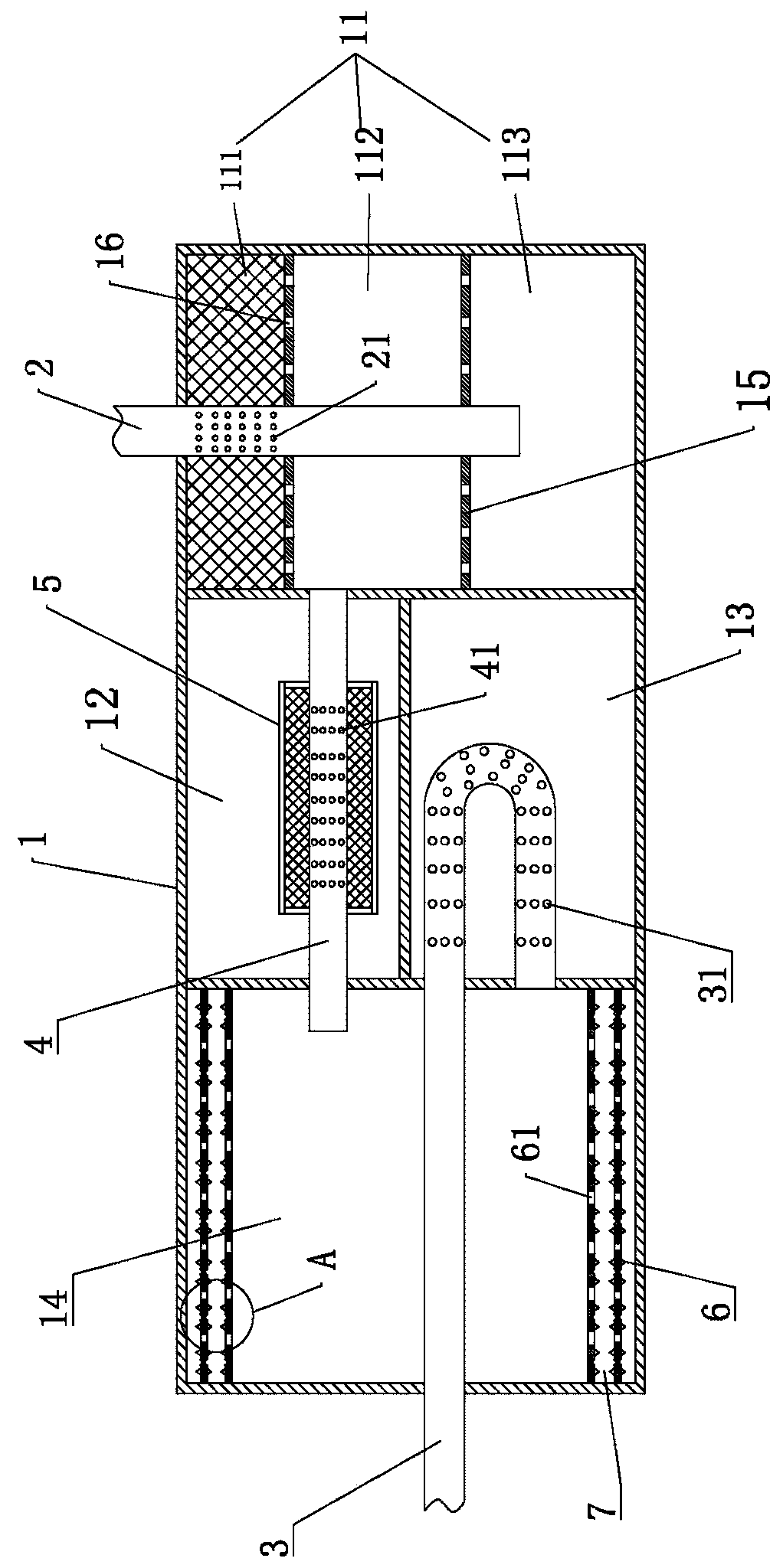 Efficient noise reduction exhaust pipe