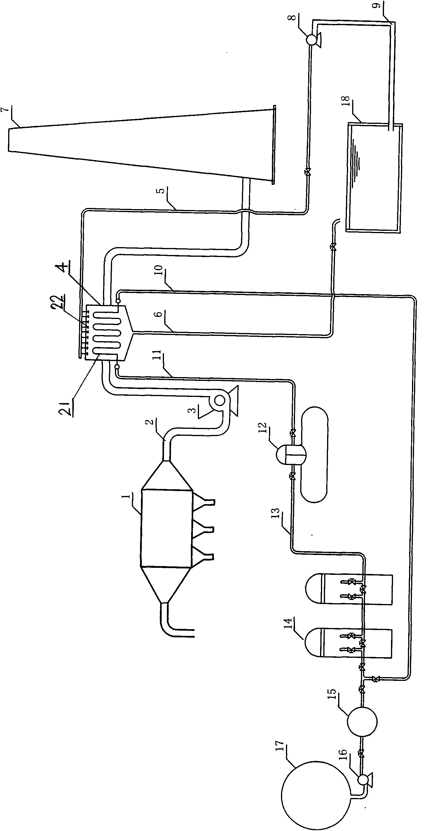 Device for recycling waste heat of flue gas in power station boiler