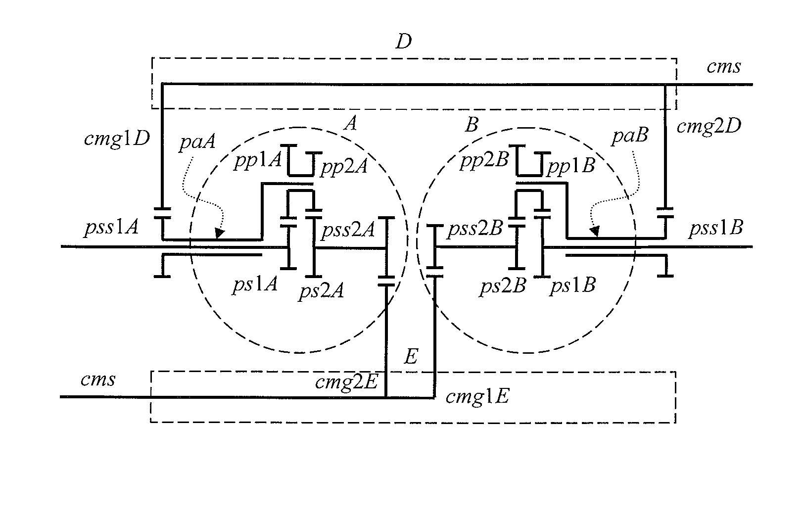 Independently controllable transmission mechanism with series types