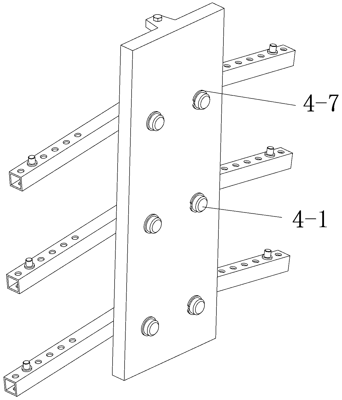 Device for ensuring horizontal spacing of reinforcing steel bars and use method of device