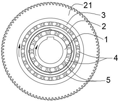 One-way transmission middle assembly type double-layer rotating assembly