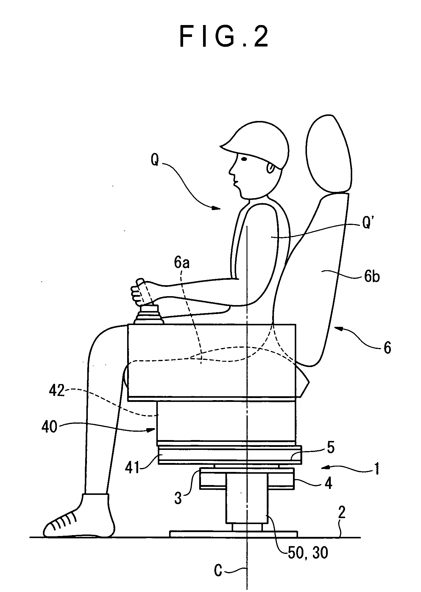 Operator's seat supporting device for service vehicle