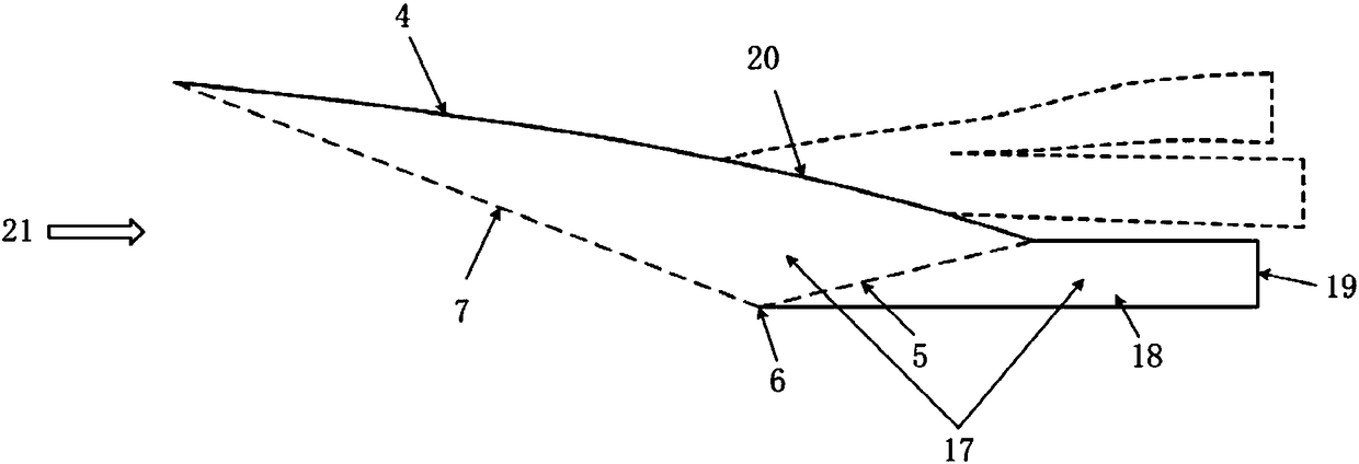 Design method of hypersonic three-channel intake port