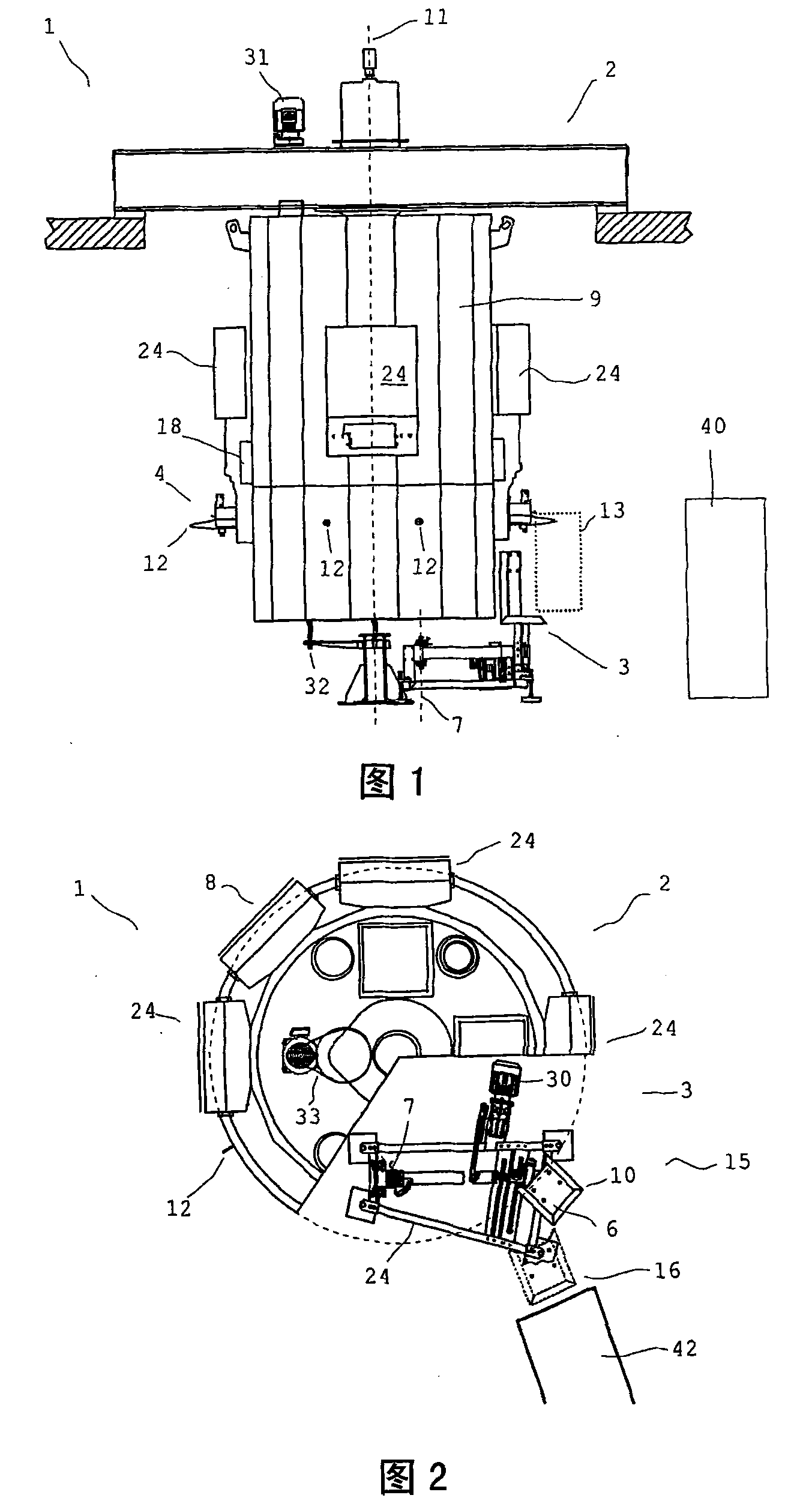 Filling system and bag conveying device for the system