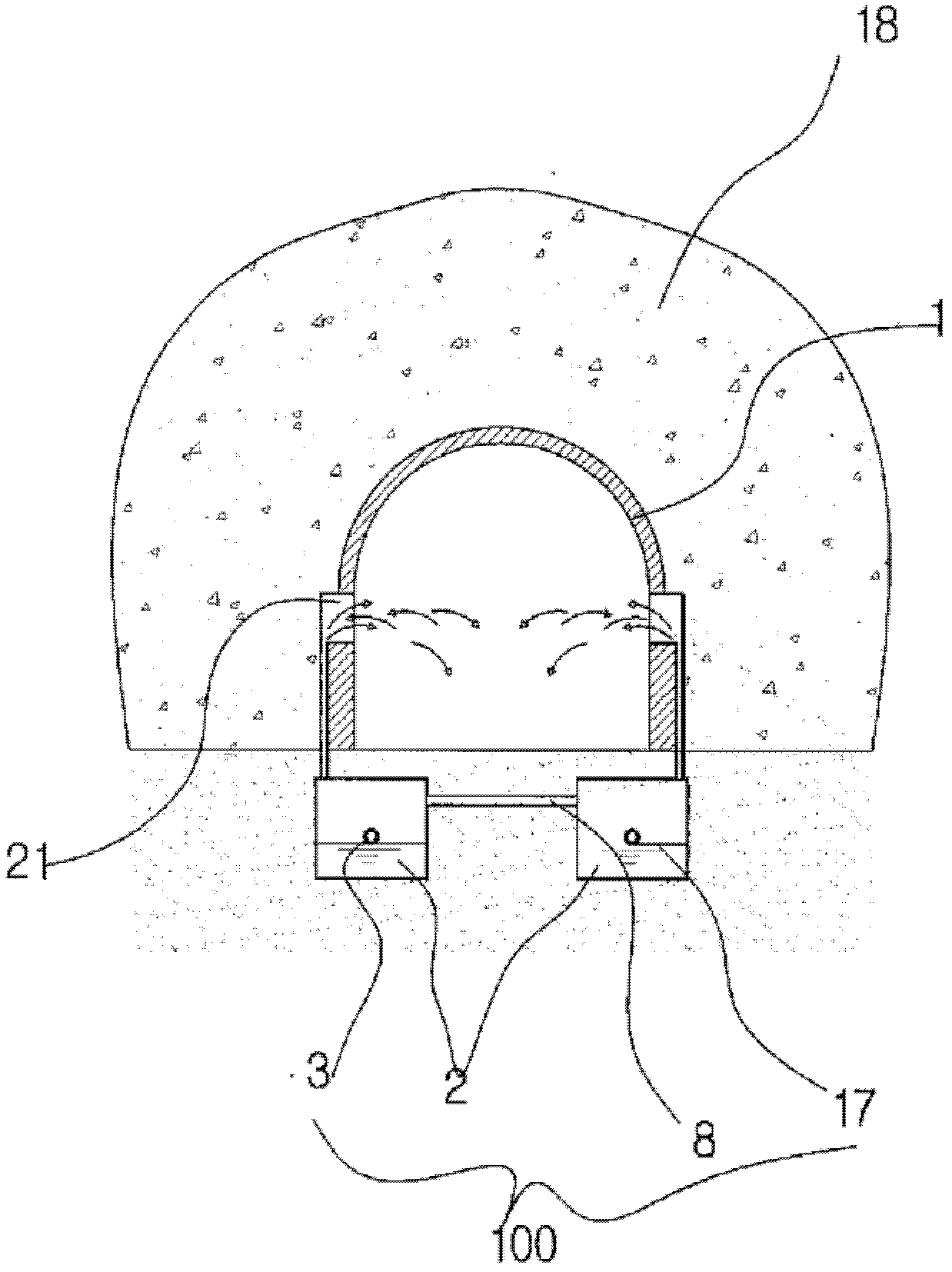 Tunnel air-exchange device using a natural air-exchange method