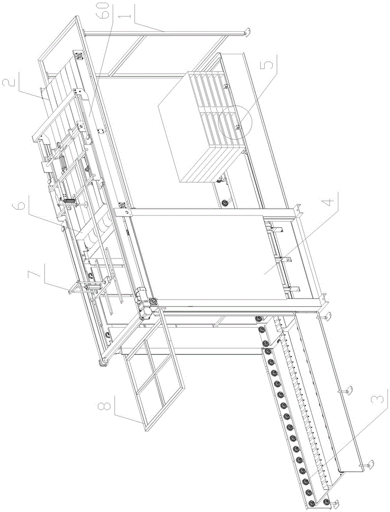 Destacking machine with linkage type can moving and paper taking mechanism and destacking method