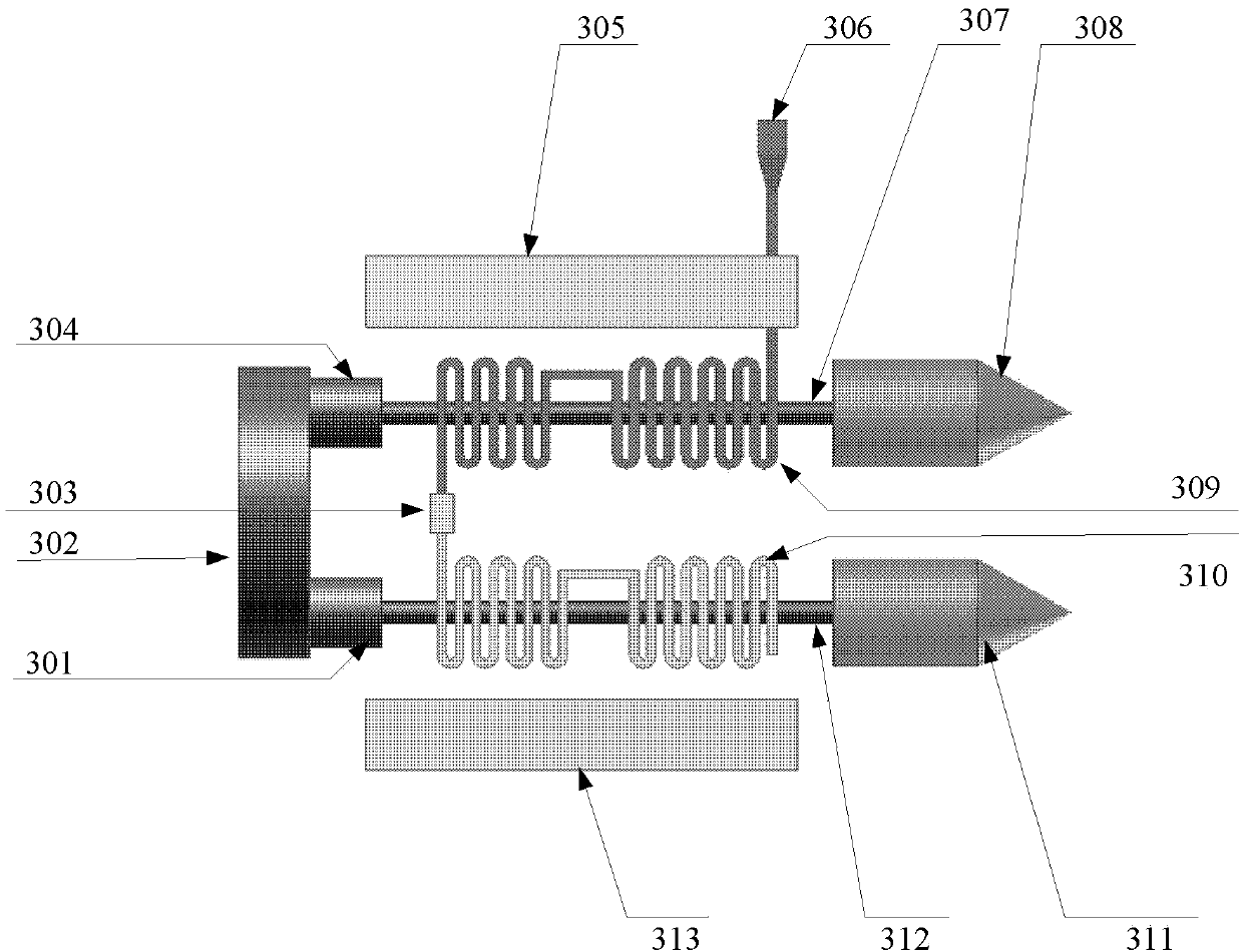 Double electron beam Terahertz wave radiation source of cascade high-frequency structure