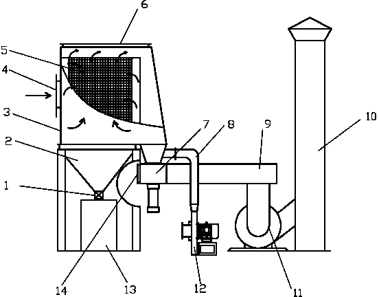 Reverse blowing bag type dust remover