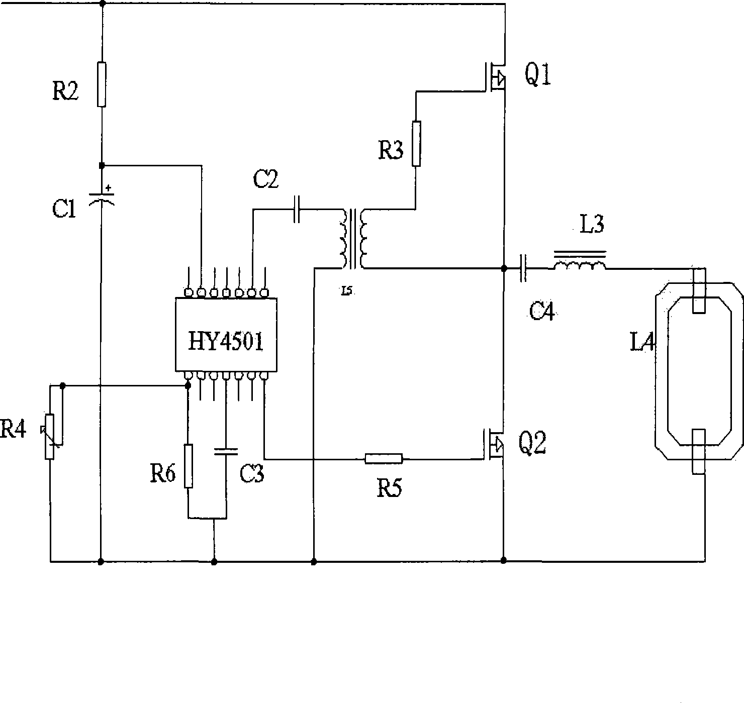 Light-adjusting circuit for electrodeless florescent lamp