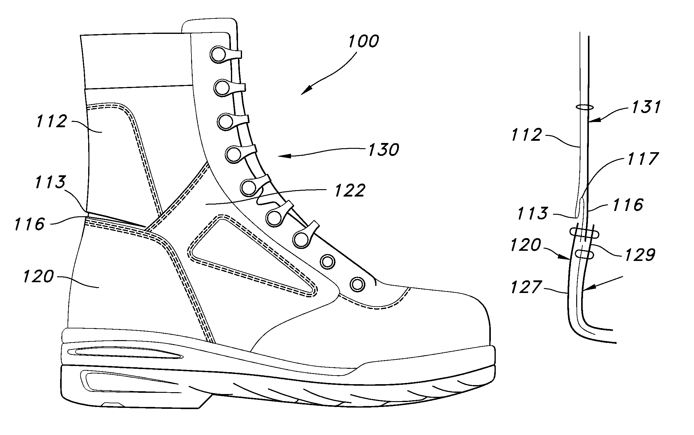 Footwear upper with flexible collar assembly