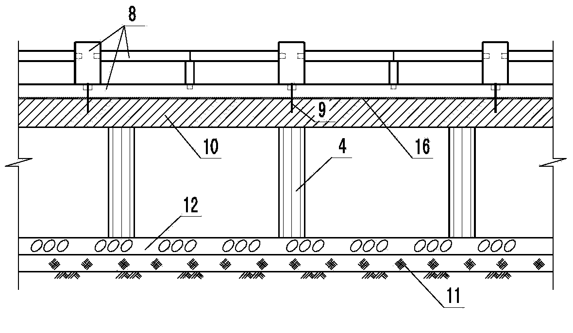 Frame column type frame bank protection structure for city watercourse and construction method of bank protection structure