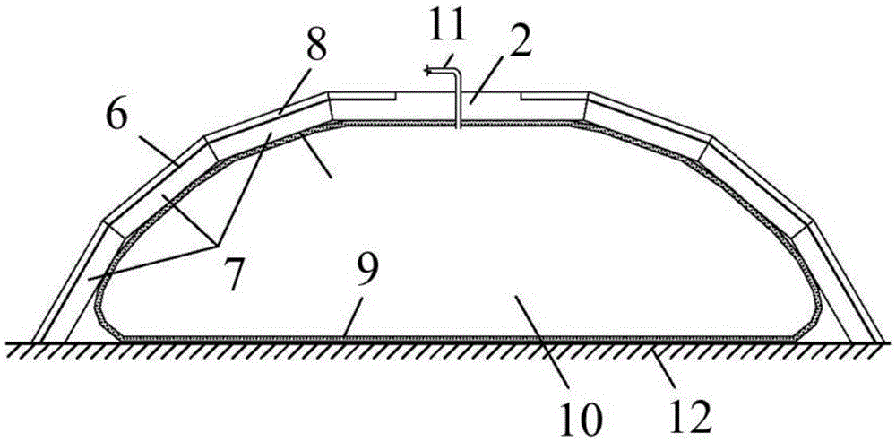 Prefabricated gas film concrete shell and manufacturing method thereof