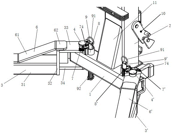 Trailing arm lock with detachable and replaceable trailing arms for double-column automobile elevator