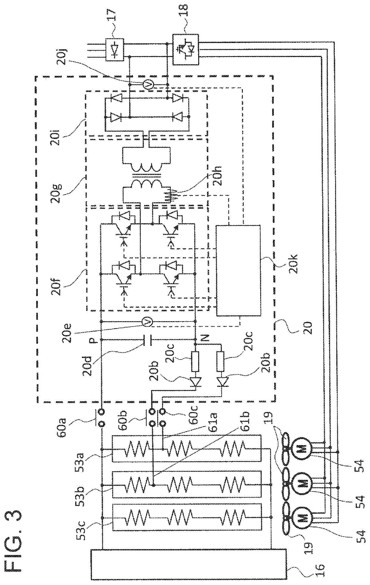 Regenerative braking device and dump truck