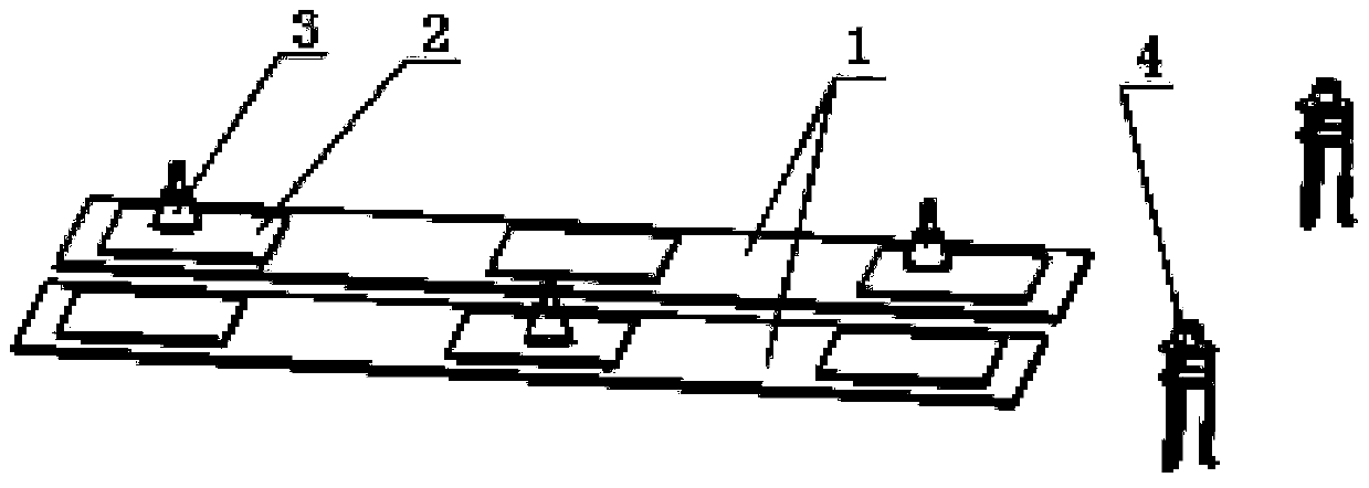 A method and device for measuring the flatness of a rail transit locomotive bogie without a platform