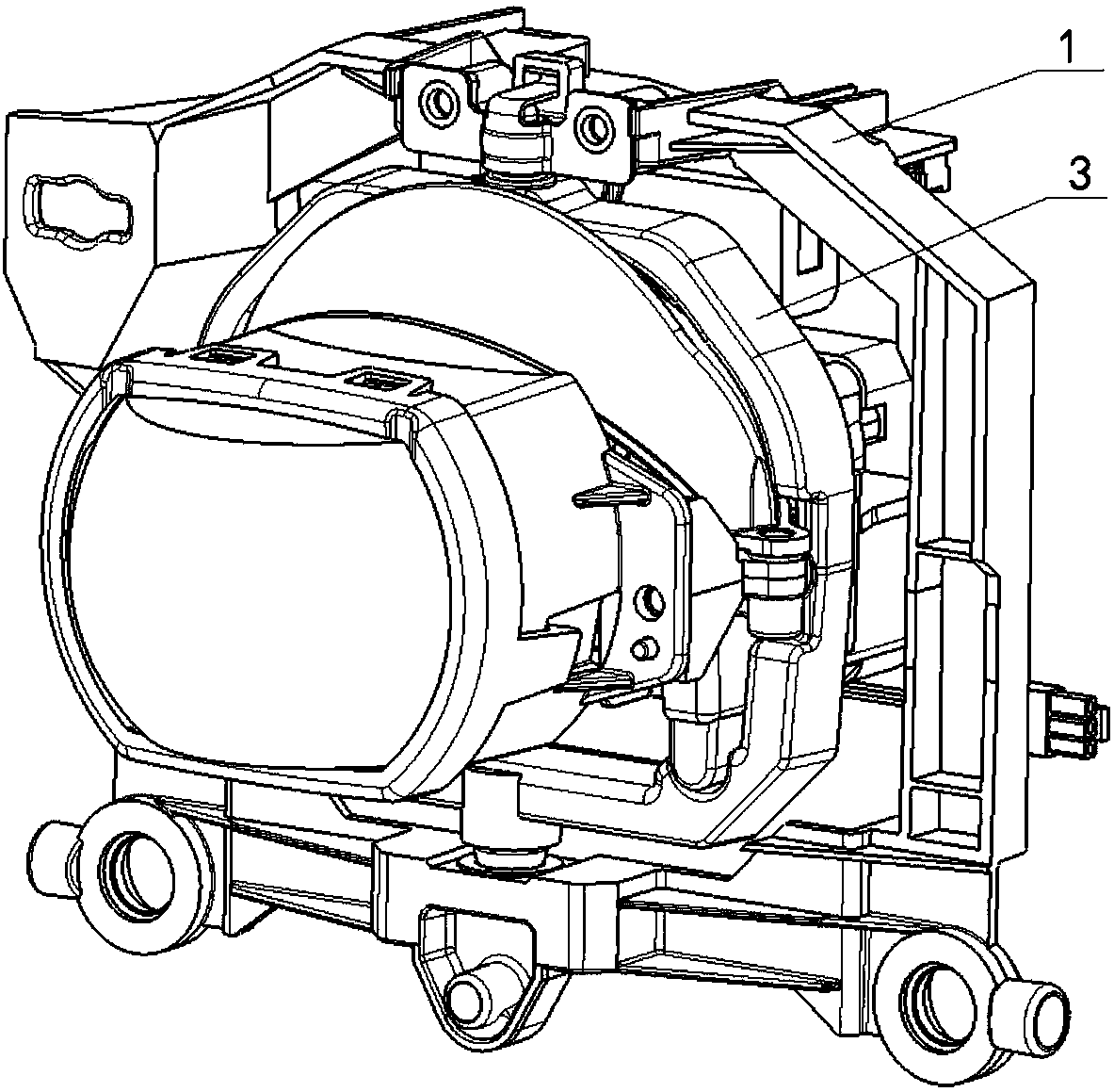 Headlight led far and near light integrated pes unit with adb function