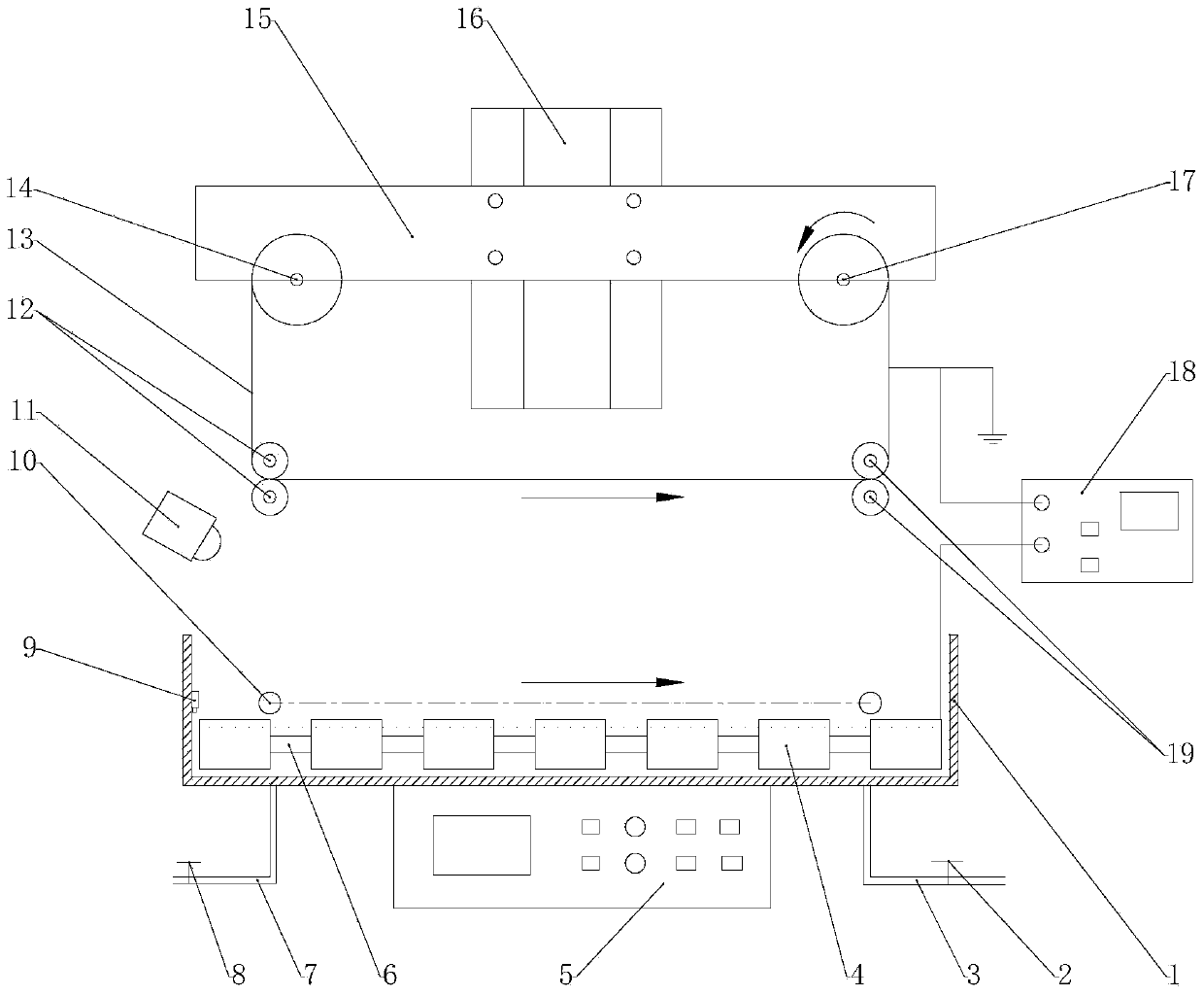 Electro-spinning device for auxiliary inducing of batch manufacturing of diameter-controllable nano-fibers