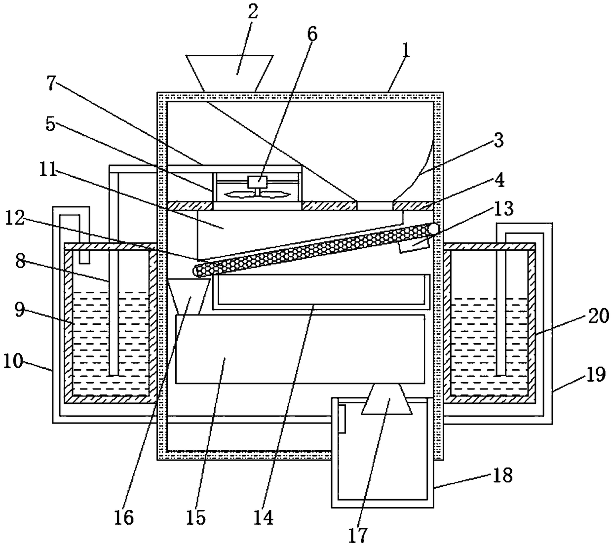 Agricultural mechanical dust removing device