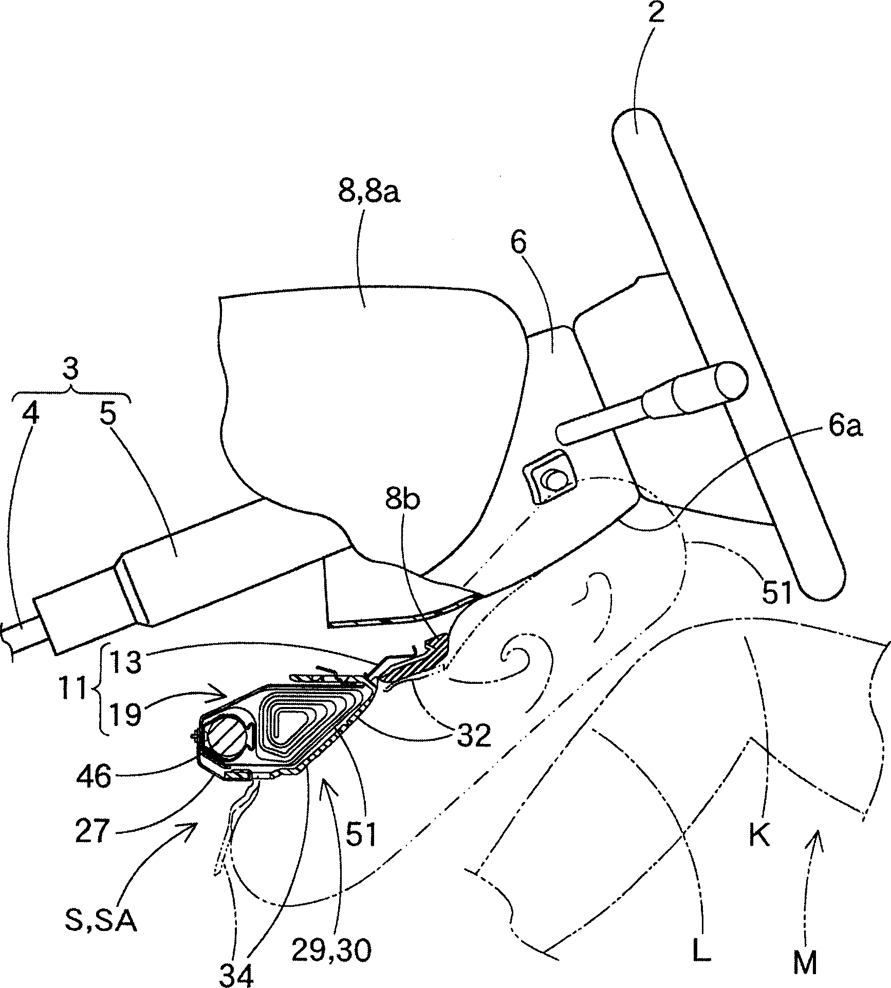 Airbag device for protecting knee