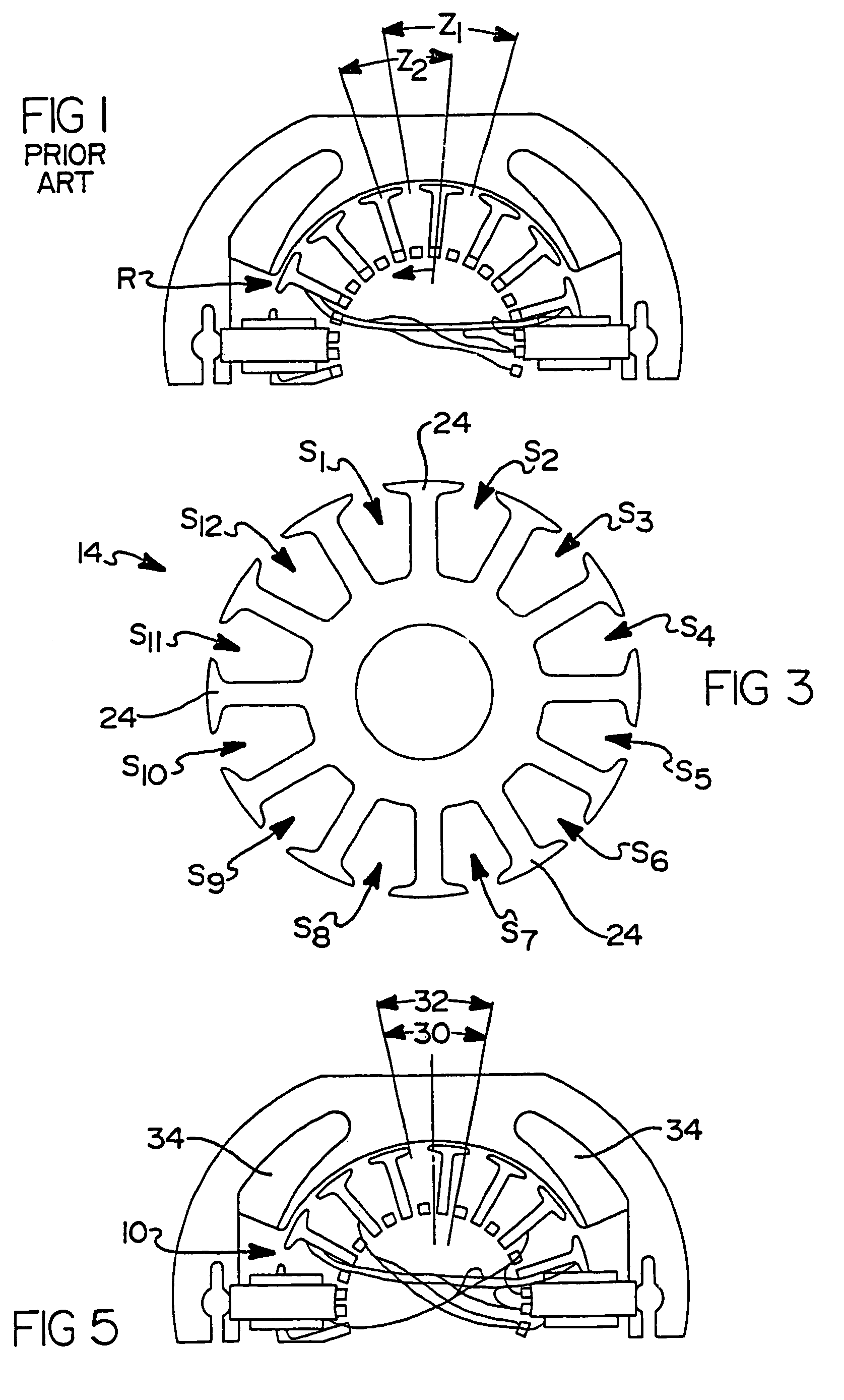 Motor armature having distributed windings for reducing arcing