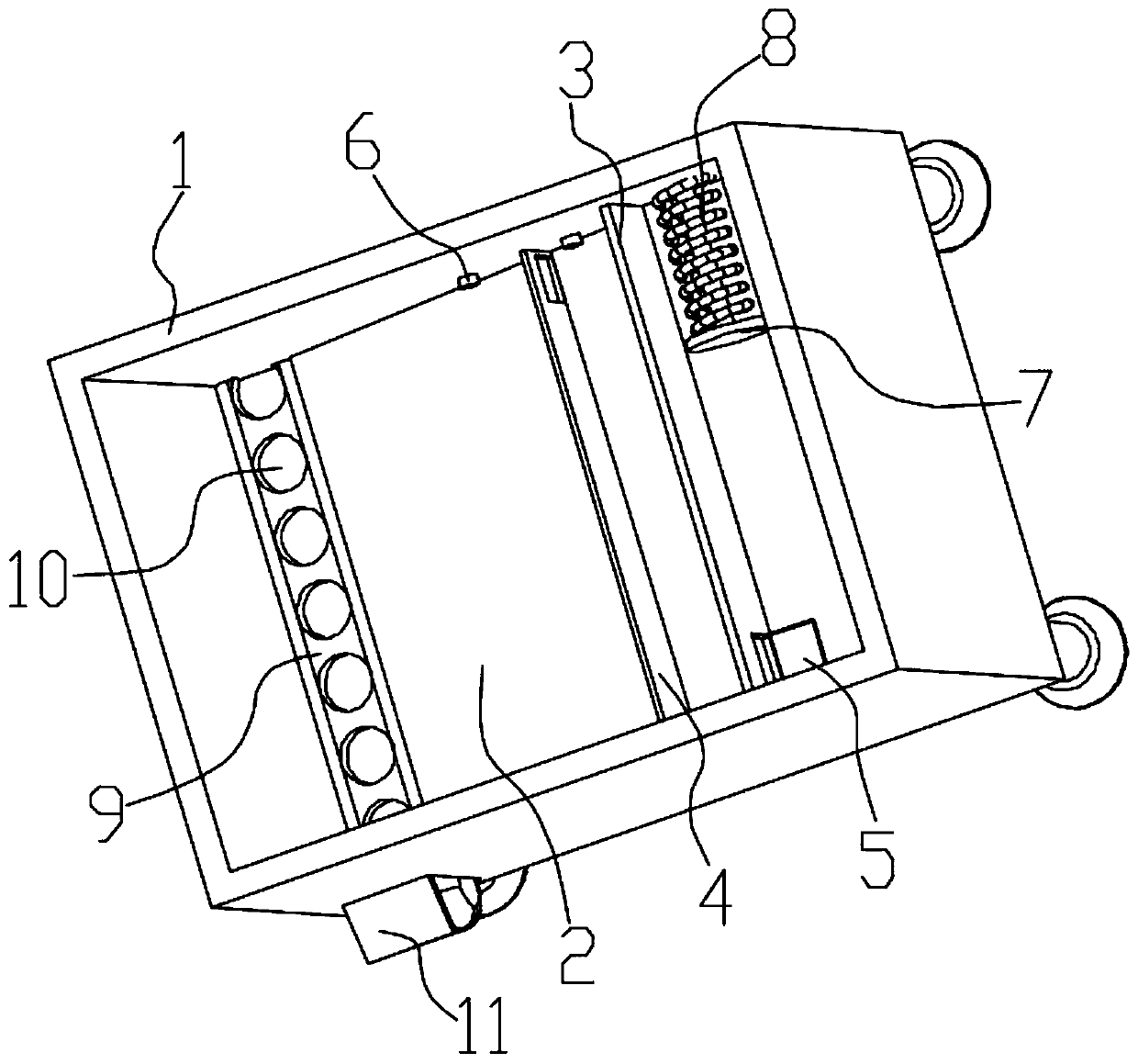 An intermediate storage device for tennis training