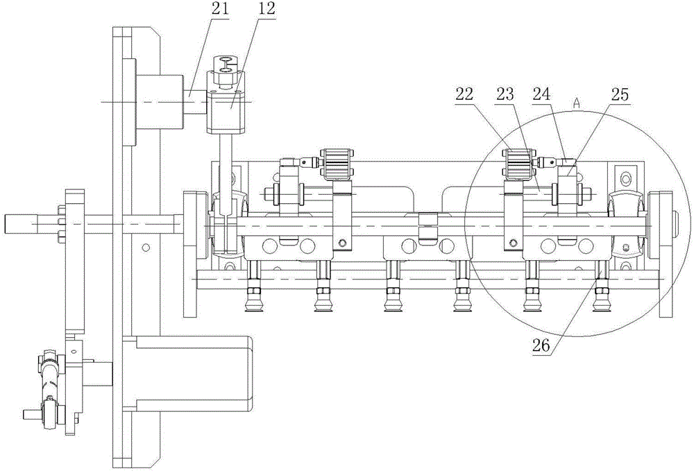 Automatic bag suction device of four-edge-sealing packaging machine