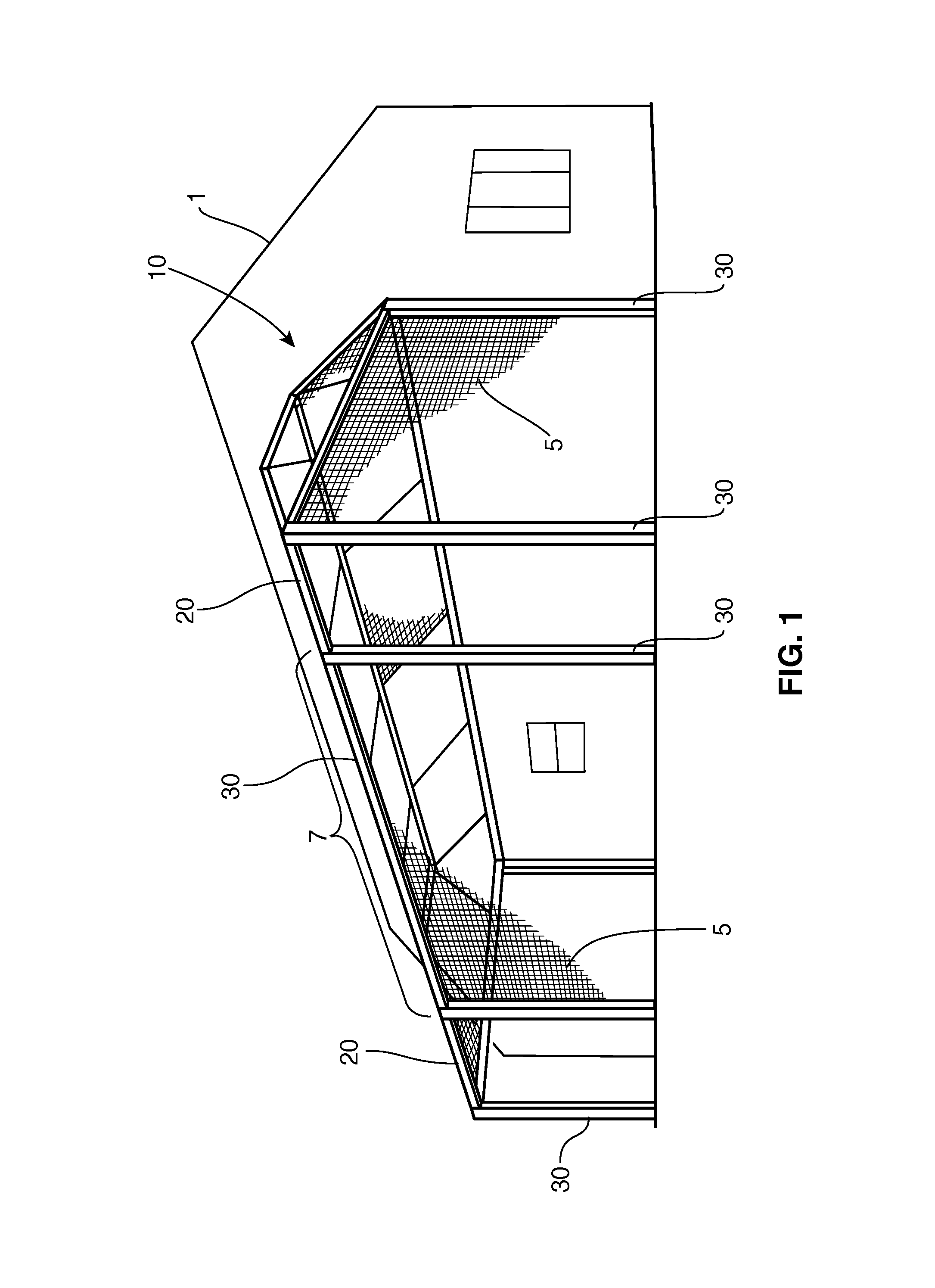 Screen support assembly with wide lateral support efficiency