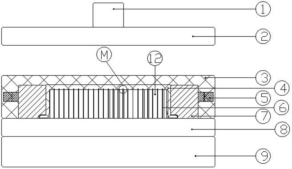 Edge extrusion riveting process of solar energy heat radiation base plate and riveting mold for edge extrusion riveting process