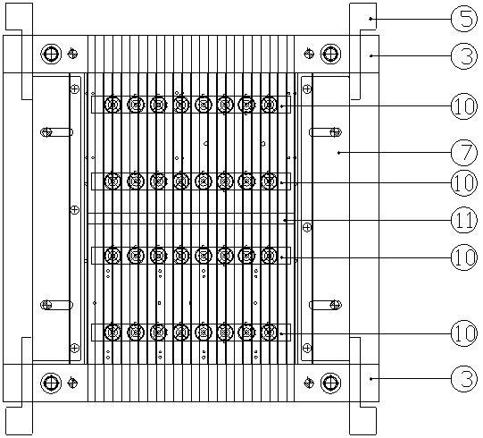 Edge extrusion riveting process of solar energy heat radiation base plate and riveting mold for edge extrusion riveting process