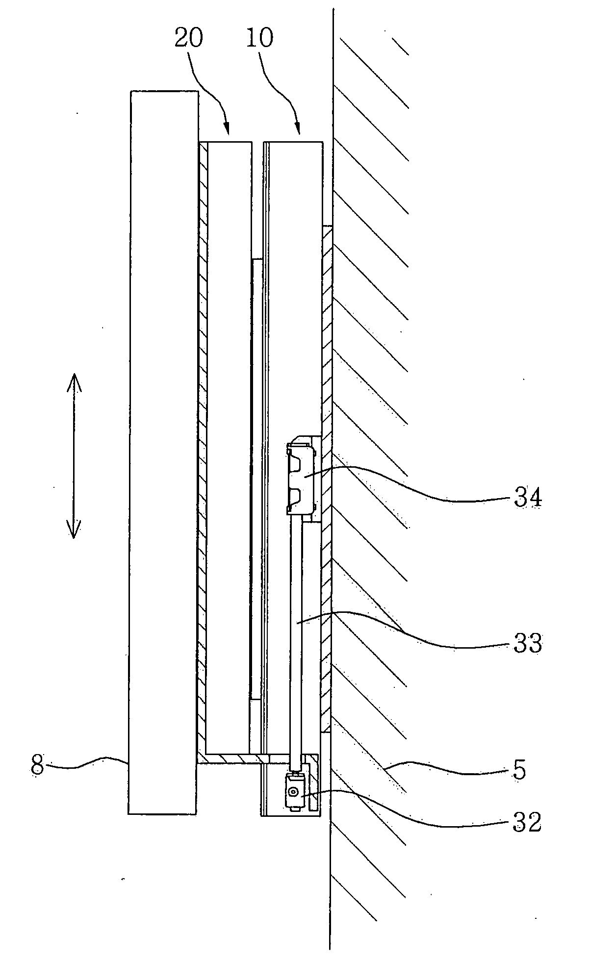 Automatic wall mounting system for wall-mounted TV