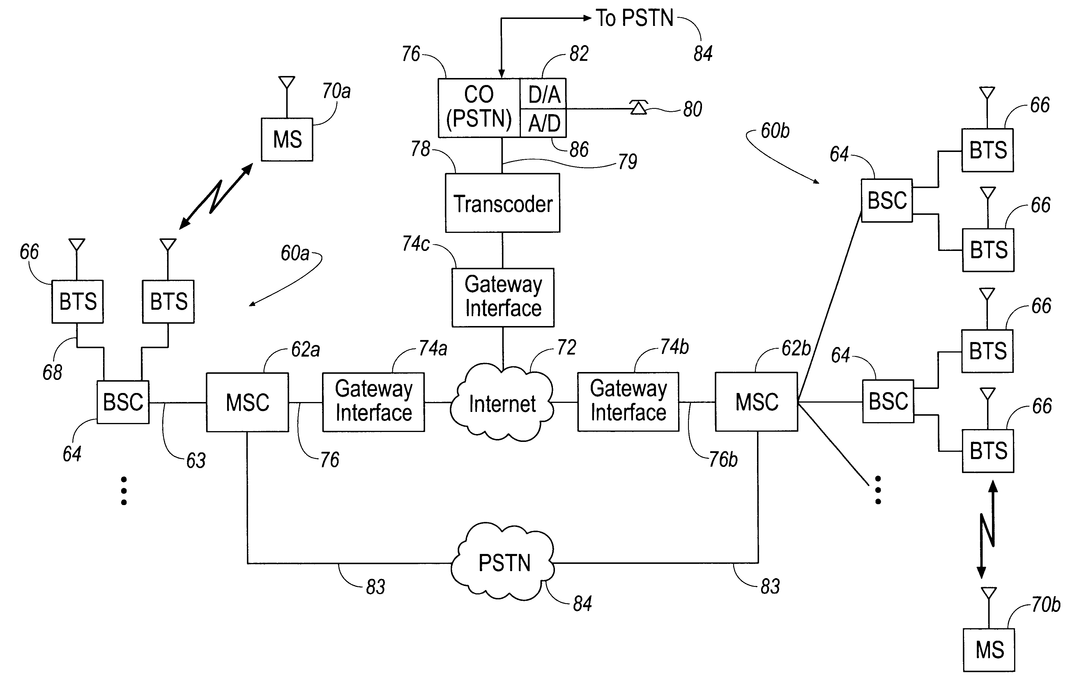 Internet telephone service using cellular digital vocoder