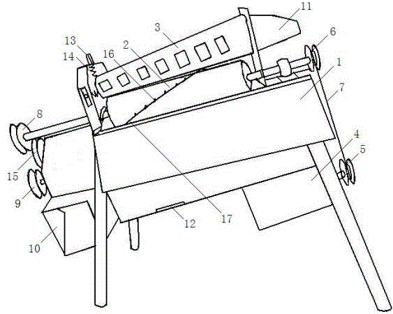 Corn skinning thresher