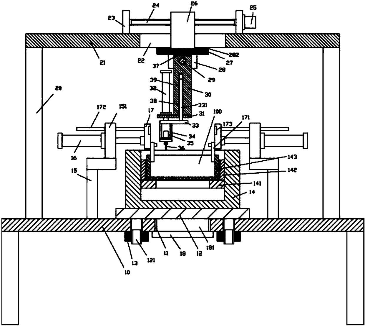 Cleaning mechanism for bottom plate casting holes of casting molds