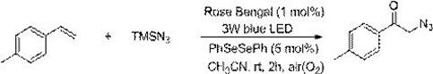 A photocatalytic method for the preparation of α-azide ketone compounds