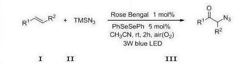 A photocatalytic method for the preparation of α-azide ketone compounds