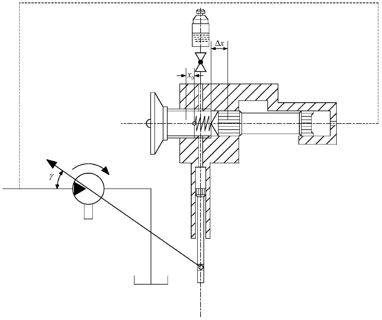 Direct-acting overflow motor and hydraulic source loop thereof