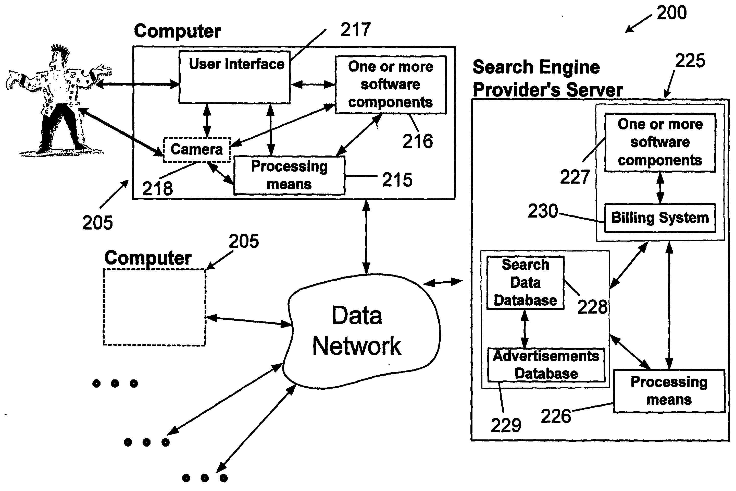Method and System for Searching a Data Network by Using a Virtual Assistant and for Advertising by using the same
