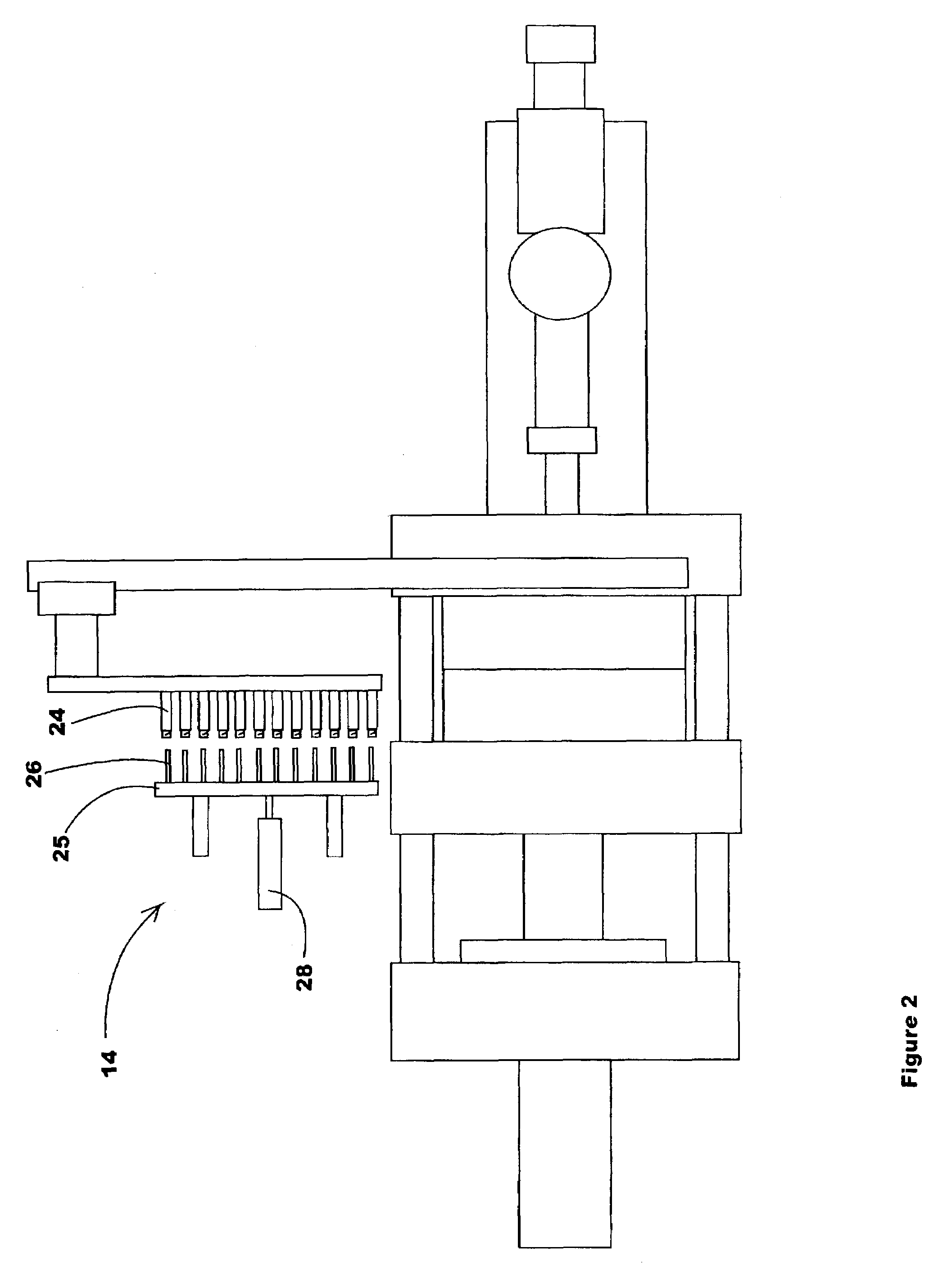 Platen mounted post mold cooling apparatus and method