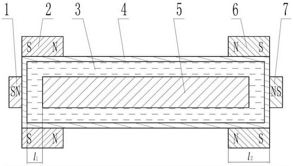 First-order buoyancy magnetic liquid shock absorber used in outer space