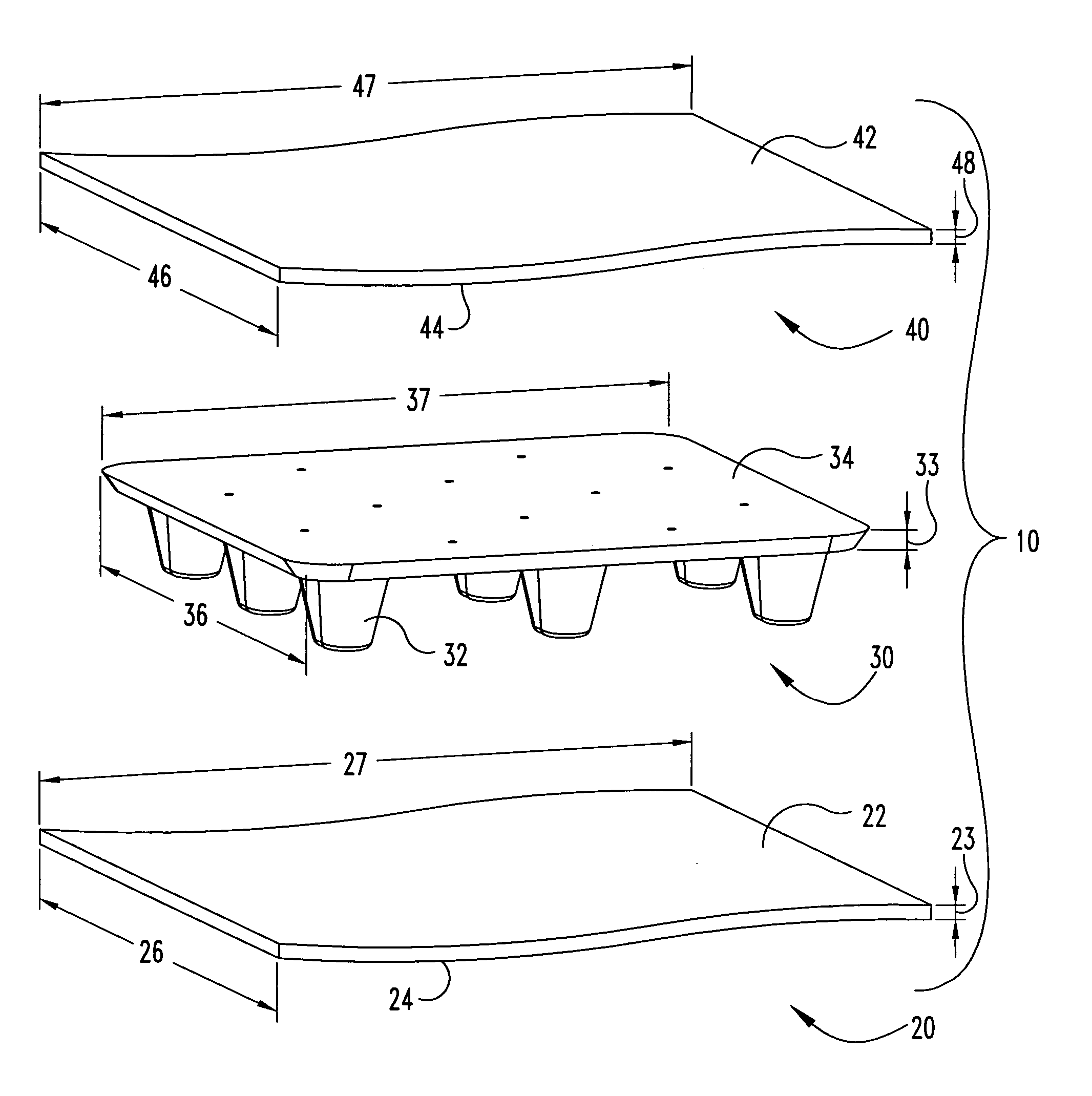 Method of molding load-bearing articles from compressible cores and heat malleable coverings