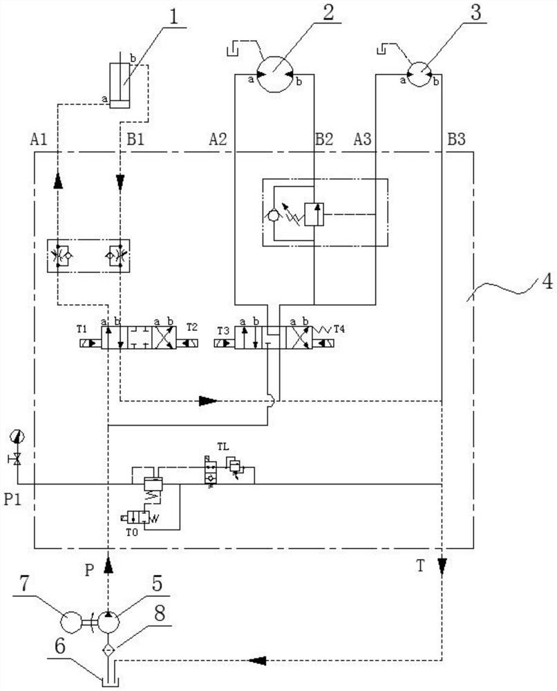 Hydraulic control system of low-density material transportation semitrailer