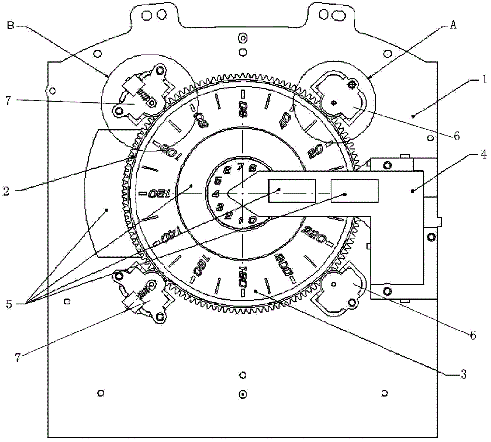 Support structure for DIG (Display In Gauge) automobile instrument rotational dial