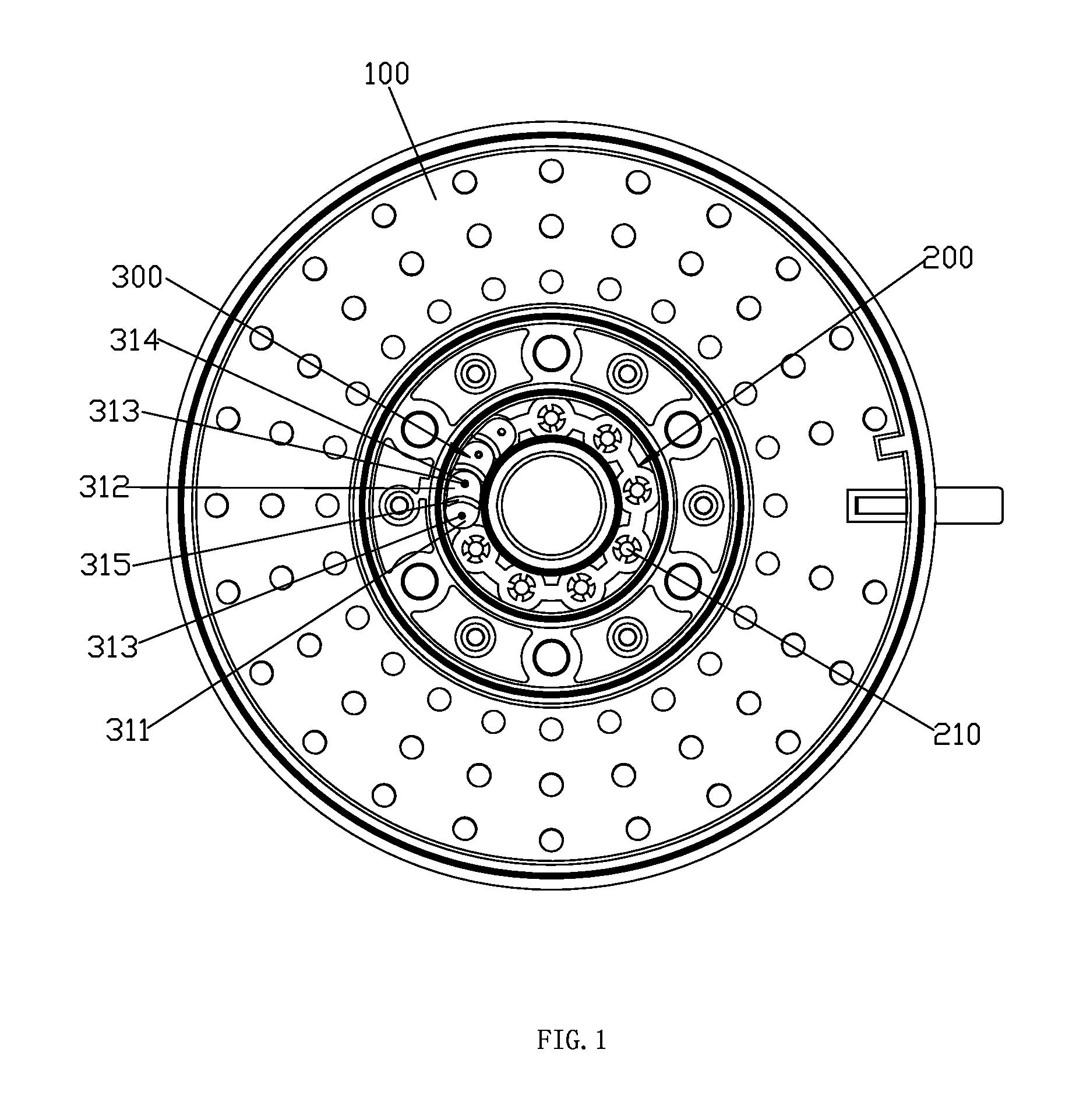 Massage water outlet mechanism and a rotor component thereof