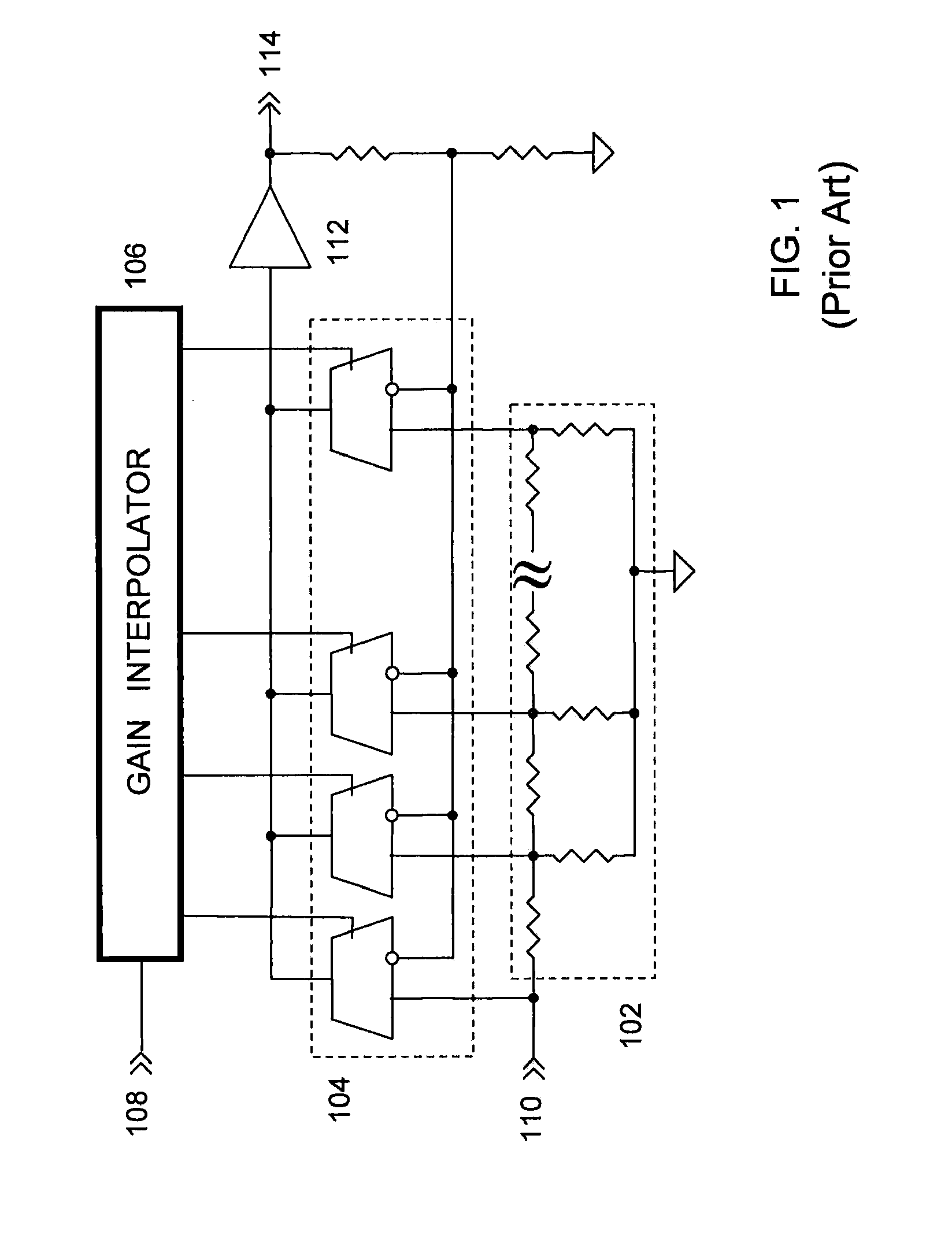 Low noise binary-coded gain amplifier and method for time-gain compensation in medical ultrasound imaging