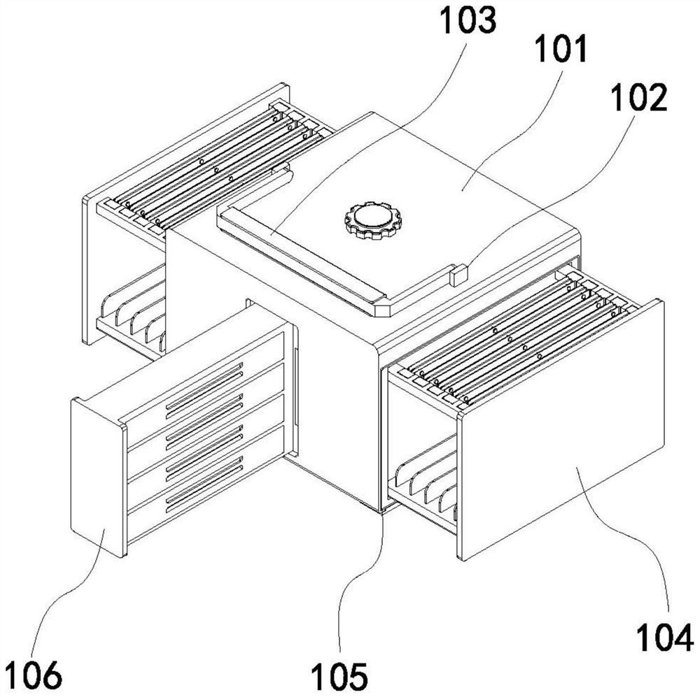 Layered and cavity-divided pathological box based on tumor pathological test research