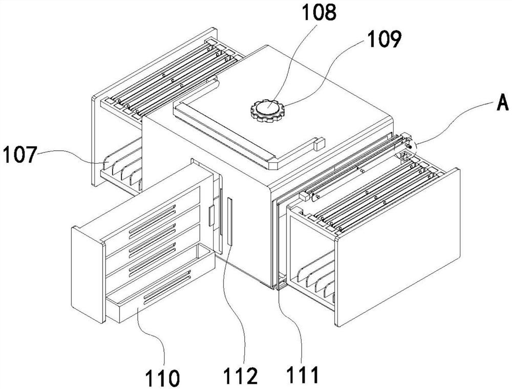 Layered and cavity-divided pathological box based on tumor pathological test research