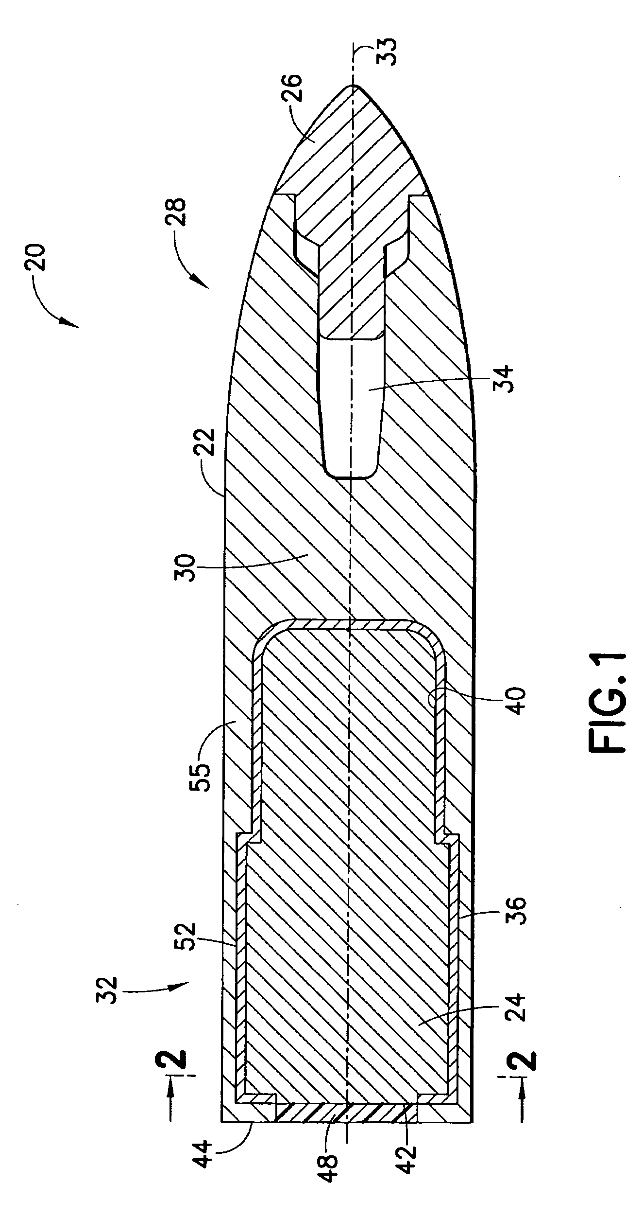 Firearm projectile with bonded rear core